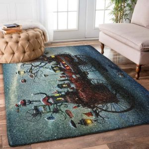 Christmas Train Dv1810061R Rug Carpet Area Rug For Living Room Bedroom Rug Home Decor