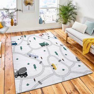 City Map Pattern Roads Cars Carpet Rug Kids Rug Home Decor
