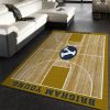 College Home Court Brigham Young Basketball Team Logo Area Rug Living Room Rug Christmas Gift Decor