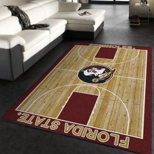 College Home Court Florida State Basketball Team Logo Area Rug Kitchen Rug Us Gift Decor