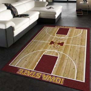 College Home Court Iowa State Basketball Team Logo Area Rug Kitchen Rug Christmas Gift Us Decor