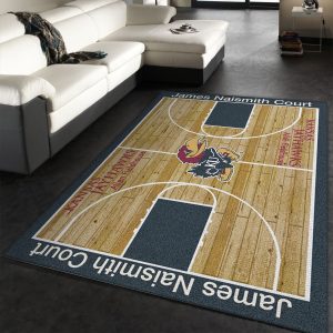 College Home Court Kansas Basketball Team Logo Area Rug Kitchen Rug Us Gift Decor