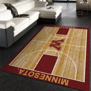 College Home Court Minnesota Basketball Team Logo Area Rug Living Room Rug Us Gift Decor