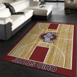 College Home Court Ohio State Basketball Team Logo Area Rug Bedroom Rug Christmas Gift Us Decor