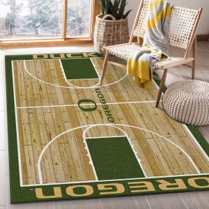 College Home Court Oregon Basketball Team Logo Area Rug Kitchen Rug Home Us Decor