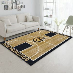 College Home Court Southern Mississippi Basketball Team Logo Area Rug Bedroom Rug Floor Decor Home Decor