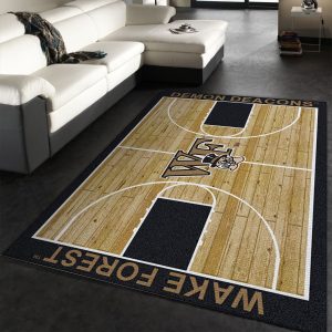 College Home Court Wake Forrest Basketball Team Logo Area Rug Living Room Rug Floor Decor Home Decor