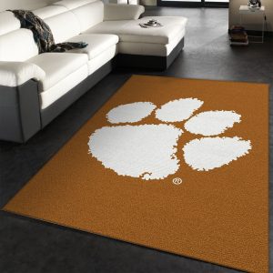 College Spirit Clemson Sport Area Rug Carpet Team Logo Family Gift Decor Area Rug For Living Room Bedroom Rug Home Decor