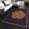 College Spirit Clemson Sport Area Rug Team Logo Floor Decor Home Decor Area Rug For Living Room Bedroom Rug Home Decor