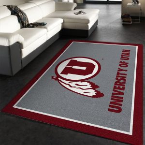 College Spirit Utah Sport Area Rug For Christmas Team Logo Home Decor Floor Decor