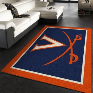 College Spirit Virginia Sport Area Rug Carpet Team Logo Family Gift Decor Area Rug For Living Room Bedroom Rug Home Decor