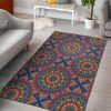 Colorful Bohemian Mandala Pattern Area Rug Bohemian Rug Floor Decor