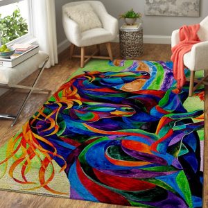 Colorful Horse Area Rug 1910167 Hk80002 Rug Carpet Area Rug For Living Room Bedroom Rug Home Decor