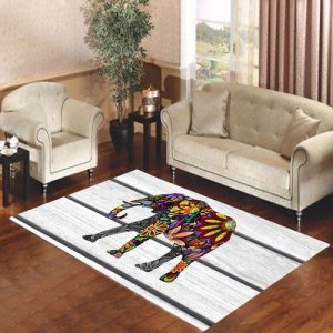 Colourfull Elepahant Flower Living Room Carpet Rugs Area Rug For Living Room Bedroom Rug Home Decor