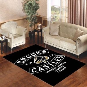 Crooks Castles Air Gun Spades Living Room Carpet Rugs Area Rug For Living Room Bedroom Rug Home Decor