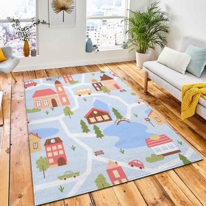 Cute City Houses Seamless Pattern Rug Carpet Kids Rug Home Decor