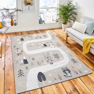 Cute Hand Drawn Background Scandinavian Rug Carpet Kid Play Rug Home Decor