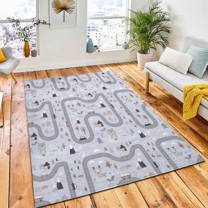 Cute Hand Drawn Seamless Pattern Area Rug Kid Play Rug Home Decor