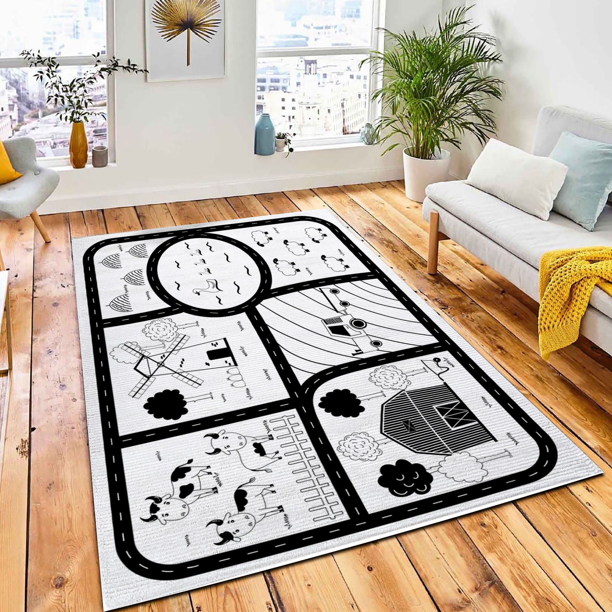 Cute Poster Farming Landscapes Play Carpet Rug Kids Rug Room Decor Cute Poster Farming Landscapes Play Carpet Rug Kids Rug Room Decor