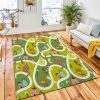 Cute Seamless Pattern Road Houses Rug Carpet Nursery Rug Home Decor
