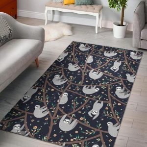 Cute Sloth Rectangle Or18072 Rug Carpet Area Rug For Living Room Bedroom Rug Home Decor