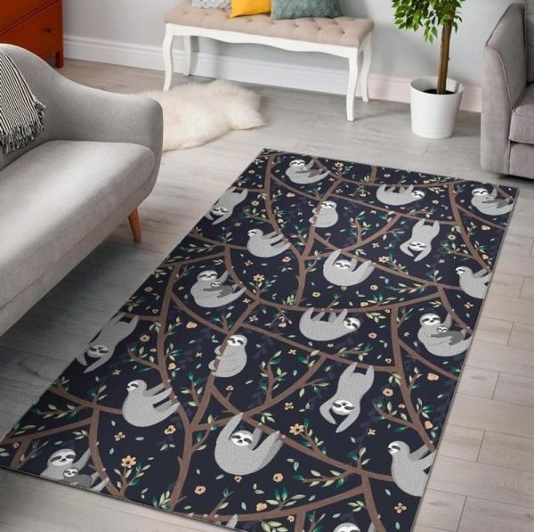 Cute Sloth Rectangle Or18072 Rug Carpet Area Rug For Living Room Bedroom Rug Home Decor