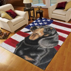 Dachshund American Carrying You Rug Carpet Area Rug For Living Room Bedroom Rug Home Decor