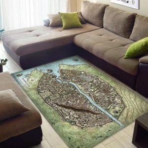 Dd1015 Dungeons & Dragons Neverwinter City Map Rug Carpet Area Area Rug For Living Room Bedroom Rug Home Decor