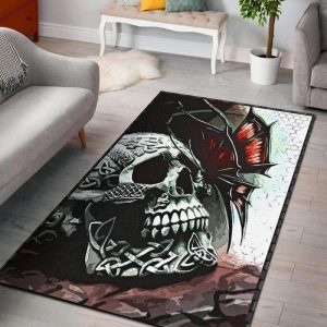 Deathly Wings Premium Skull Area Rug Carpet Area Rug For Living Room Bedroom Rug Home Decor
