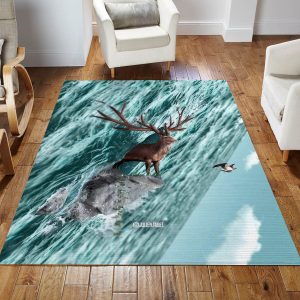 Deer Ver2 Rug Bedroom Rug Us Gift Decor Area Rug For Living Room Bedroom Rug Home Decor