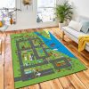 Doodle City Map Isolated Rug Carpet Kids Rug Home Decor