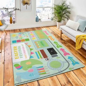 Easter Festival Egg Hunt Spring Rug Carpet Kids Rug Home Decor