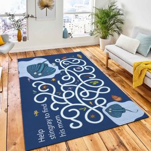 Educational Funny Game Children Labyrinth Area Rug Carpet Kid Play Rug Room Decor