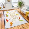 Educational Game Children Maze Vector Carpet Rug Kids Rug Room Decor