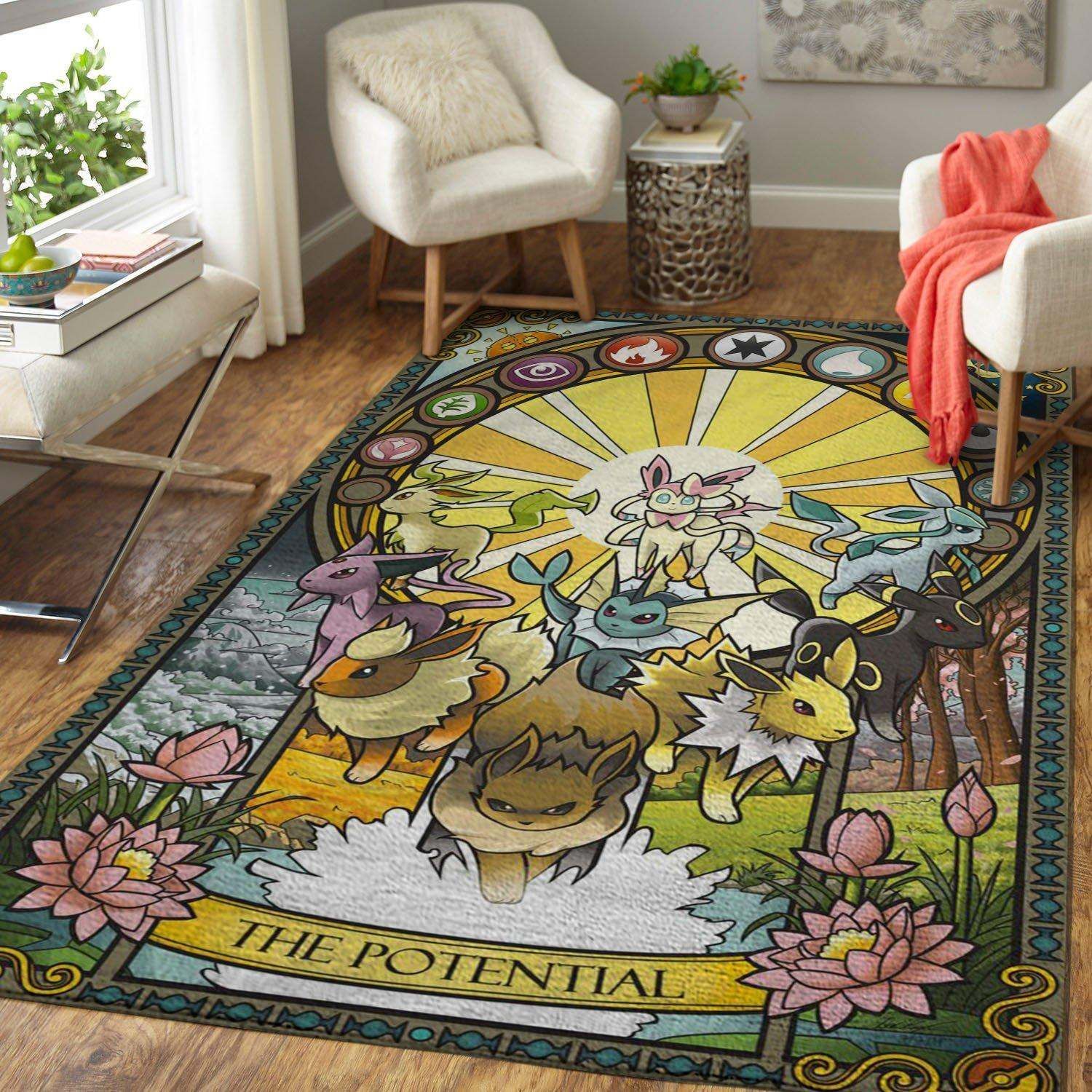 Eevee Pokemon Rug Carpet Mat All Over Print Area Rug For Living Room Bedroom Rug Home Decor Eevee Pokemon Rug Carpet Mat All Over Print Area Rug For Living Room Bedroom Rug Home Decor
