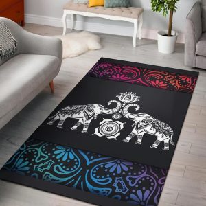 Elephant Colorful Mandala Native American Area Rug Carpet Area Rug For Living Room Bedroom Rug Home Decor