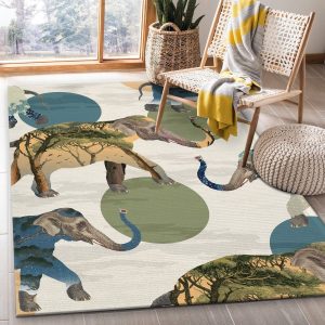 Elephant Polka Area Rug For Christmas Kitchen Rug Home Decor Floor Decor