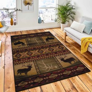 Elk Mountain Area Rug Rustic Cabin & Lodge Area Rug Living Room Rug