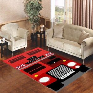 England British Double Decker Bus Minimalist Living Room Carpet Rugs Area Rug For Living Room Bedroom Rug Home Decor