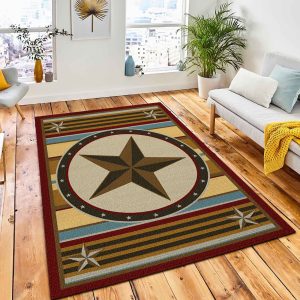 Estancia Star Rug Rustic Cabin & Lodge Area Rug Room Decor Rug