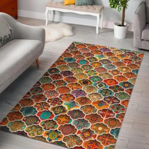 Ethnic Mandala Bohemian Pattern Area Rug Bohemian Rug Gift Home Decor