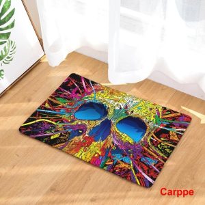 Fashion Style Skull Head Print Carpets Anti Slip Floor Mat Outdoor Rug Carpets Creative Front Door Mats