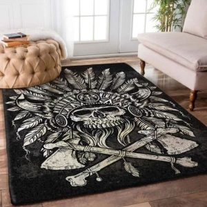 Feather Skull Rectangle Db73661 Rug Carpet Area Rug For Living Room Bedroom Rug Home Decor