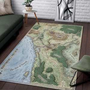 Felacia Luxury Rug Carpets The Sword Coast Map Dungeons & Dragons Area Rug For Living Room Bedroom Rug Home Decor