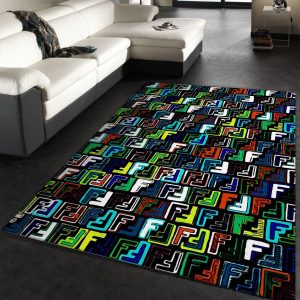 Fendi Logo Rug Living Room Rug Christmas Gift Decor Area Rug For Living Room Bedroom Rug Home Decor