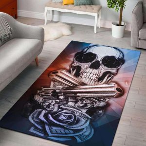 Firepower Premium Skull Area Rug Carpet Area Rug For Living Room Bedroom Rug Home Decor