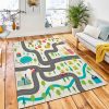 Flat Vector City Map Area Rug Carpet Nursery Rug Room Decor