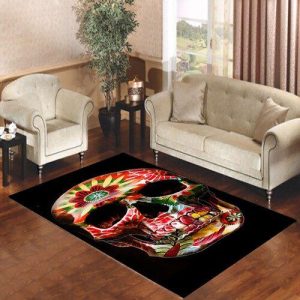 Floral Skull 3 Living Room Carpet Rugs Area Rug For Living Room Bedroom Rug Home Decor