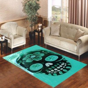 Floral Sugar Skull Turqoise Living Room Carpet Rugs Area Rug For Living Room Bedroom Rug Home Decor