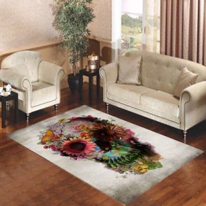 Flower Sugar Skull Pink Day Of The Dead Living Room Carpet Rugs Area Rug For Living Room Bedroom Rug Home Decor